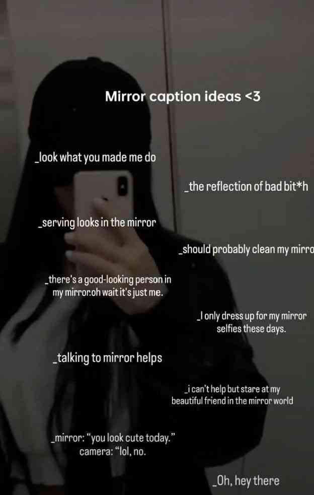 mirror pic caption