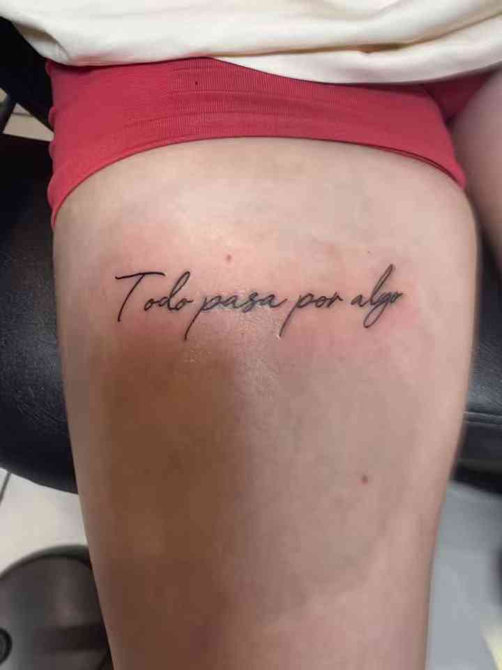 quote small thigh tattoos